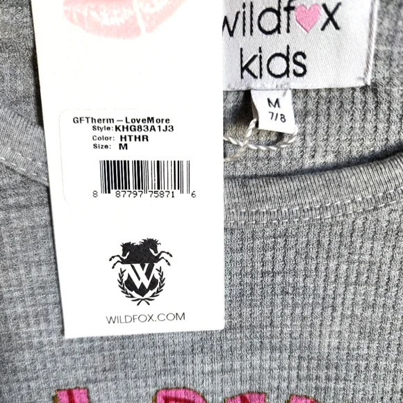 Wildfox Kids Girlfriend Thermal Love More Sz M 7/8 - Picture 4 of 5
